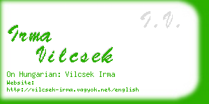 irma vilcsek business card